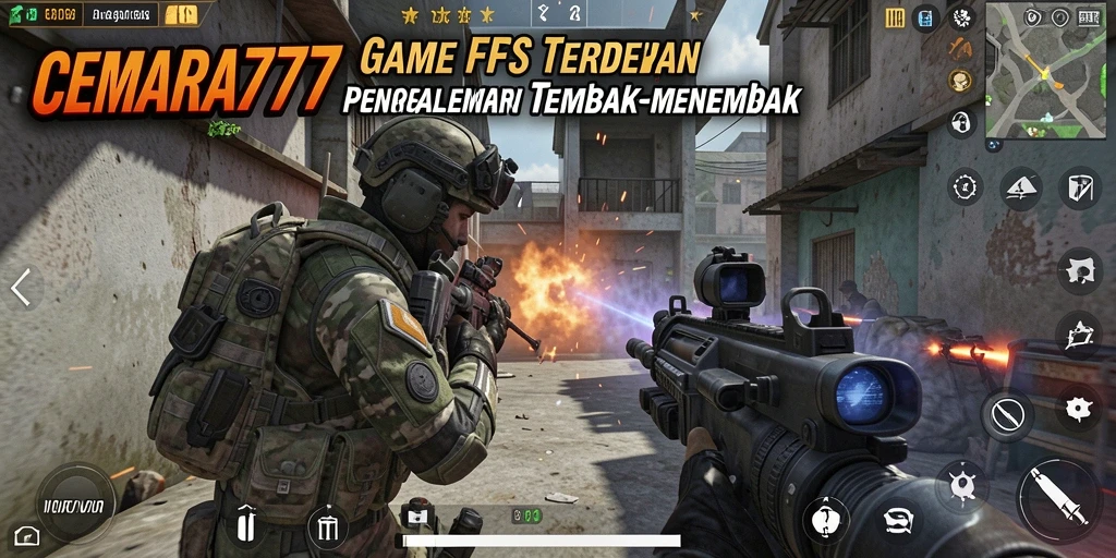 Tampilan gameplay CEMARA777 yang menarik dengan aksi FPS mendebarkan.