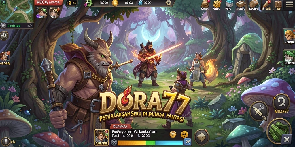 Tampilan gameplay DORA77 yang penuh petualangan dan tantangan.