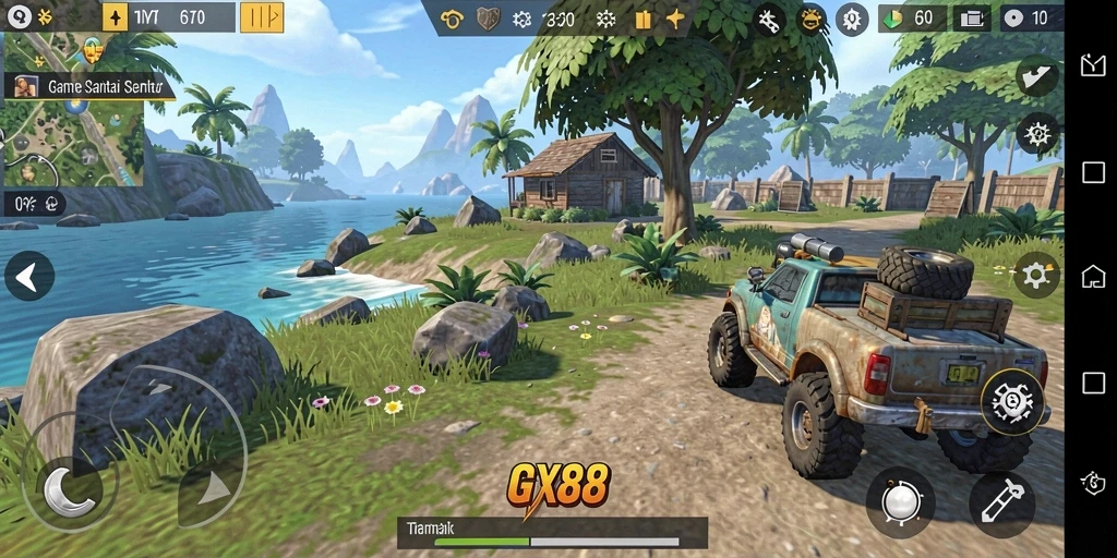 Screenshot GX88 menampilkan momen seru saat menyelesaikan level dalam game Casual.