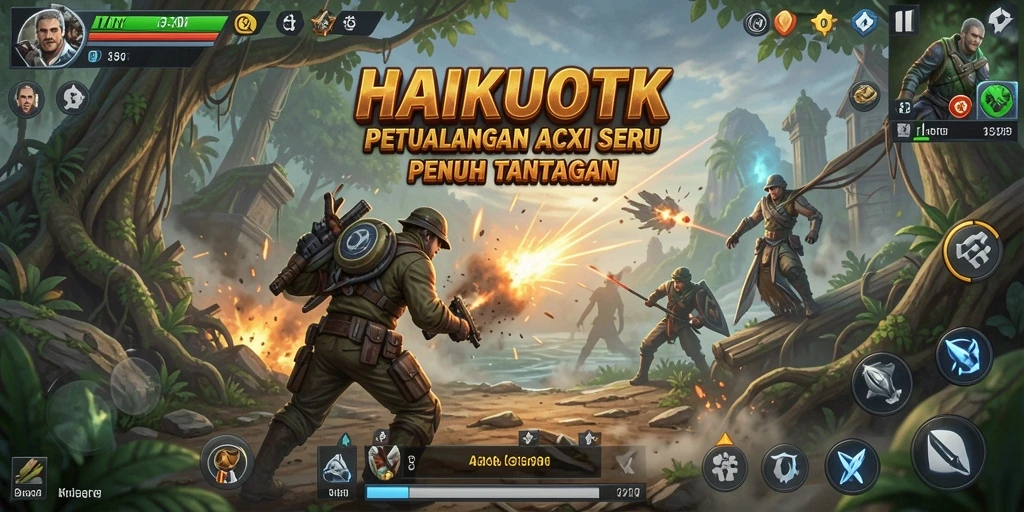 Tampilan gameplay seru dan aksi mendebarkan di HAIKUOTK.