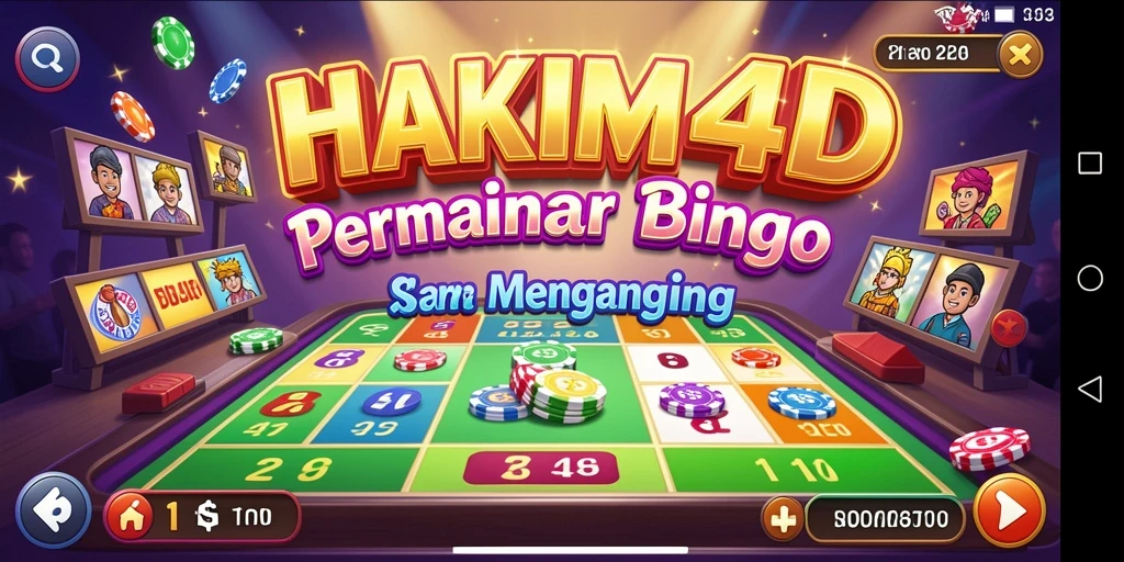 Tampilan gameplay seru aplikasi Bingo HAKIM4D yang menarik.
