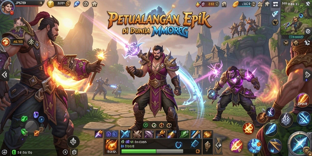 Screenshot gameplay JP6789 menampilkan pertarungan seru dan dunia fantasi yang luas.