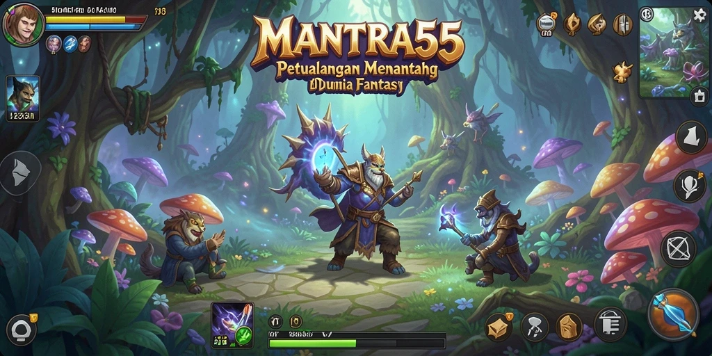 Tampilan gameplay <strong>MANTRA55</strong> yang penuh aksi dan petualangan seru.