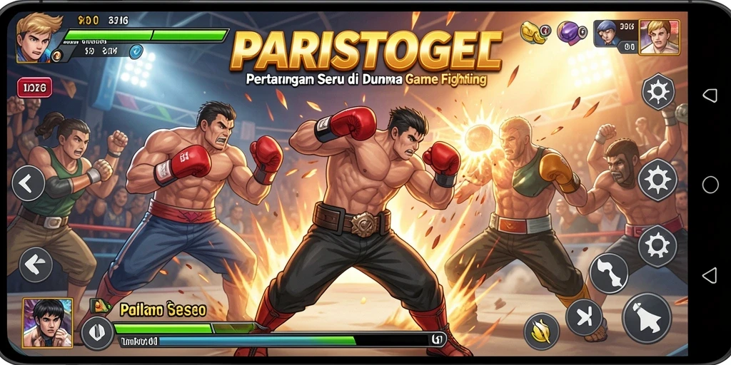 Screenshot memperlihatkan aksi pertarungan seru dan dinamis di PARISTOGEL.