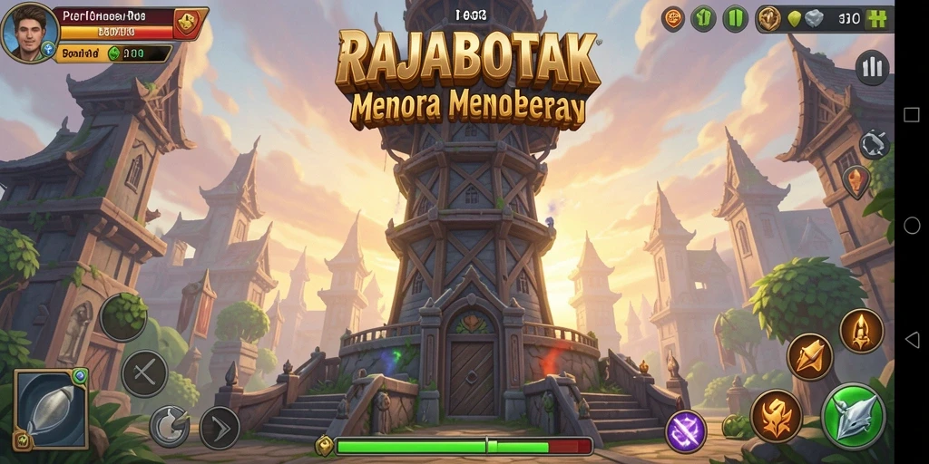 Screenshot gameplay RAJABOTAK dengan aksi Tower Defense yang seru.