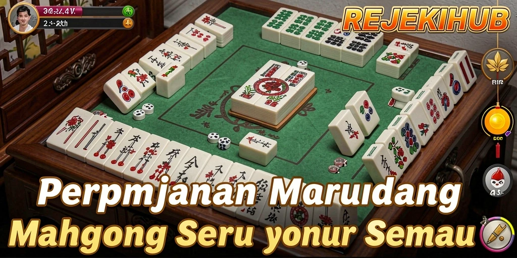 Screenshot permainan REJEKIHUB menampilkan momen seru bermain Mahjong.