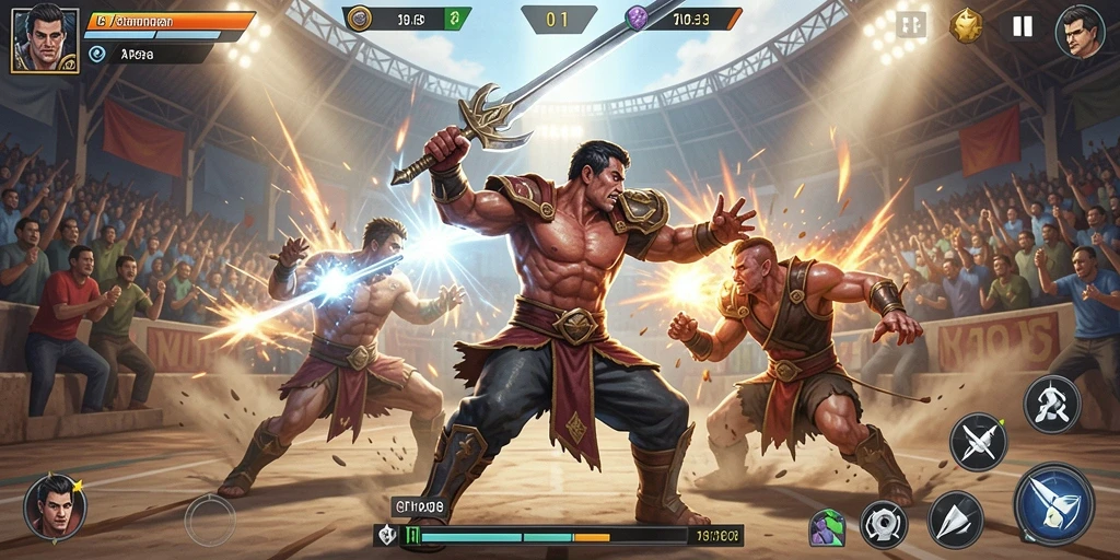 Gameplay seru RP8 dengan pertarungan yang mendebarkan.
